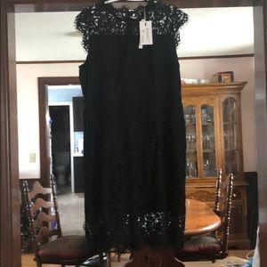 Black lace dress, new with tags, mid length
